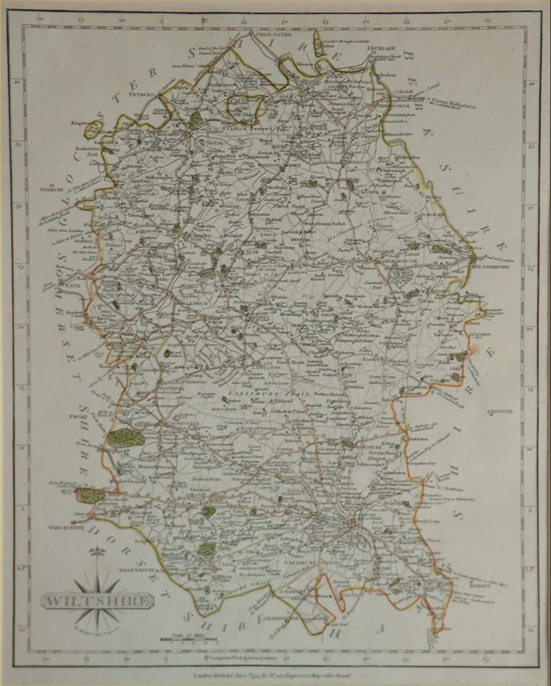 Map of Wiltshire - Cary